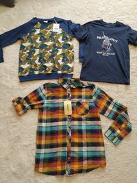 Lot 3 produse băiat. 10-11 ani. 140-148-152 cm. Cămașă + bluză + trico