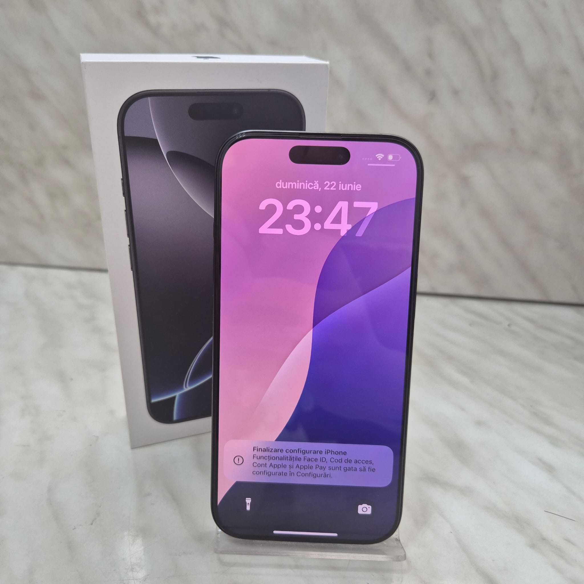 Telefon Apple iPhone 16Pro Negru La Cutie 128GB 100% bat Zeus 33014