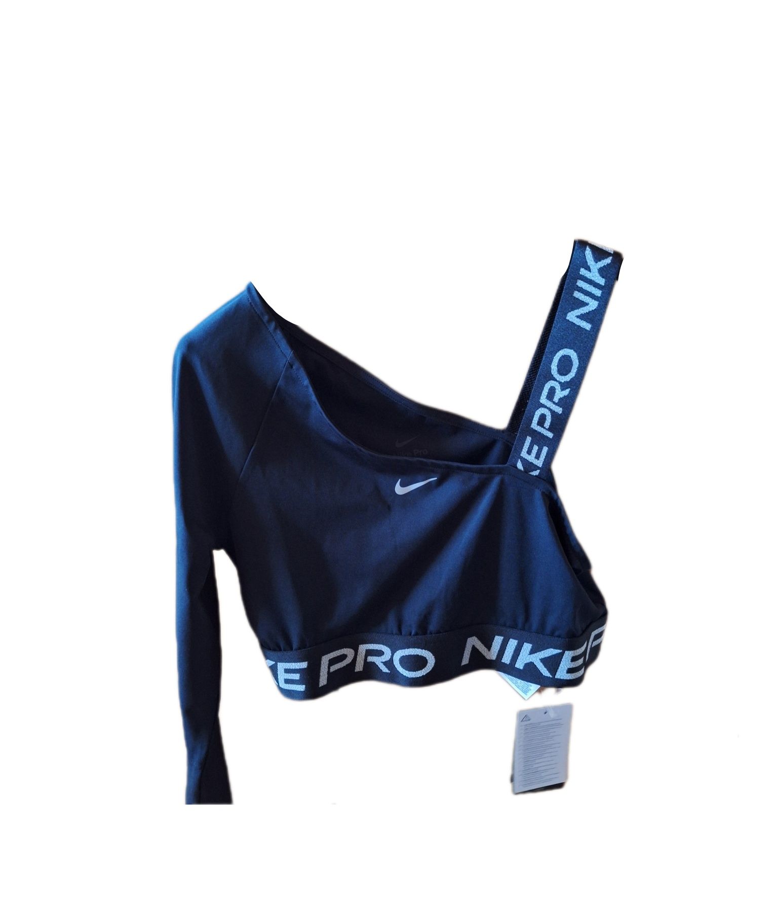 NIKE Потник W NP DF Shine crop top Черен