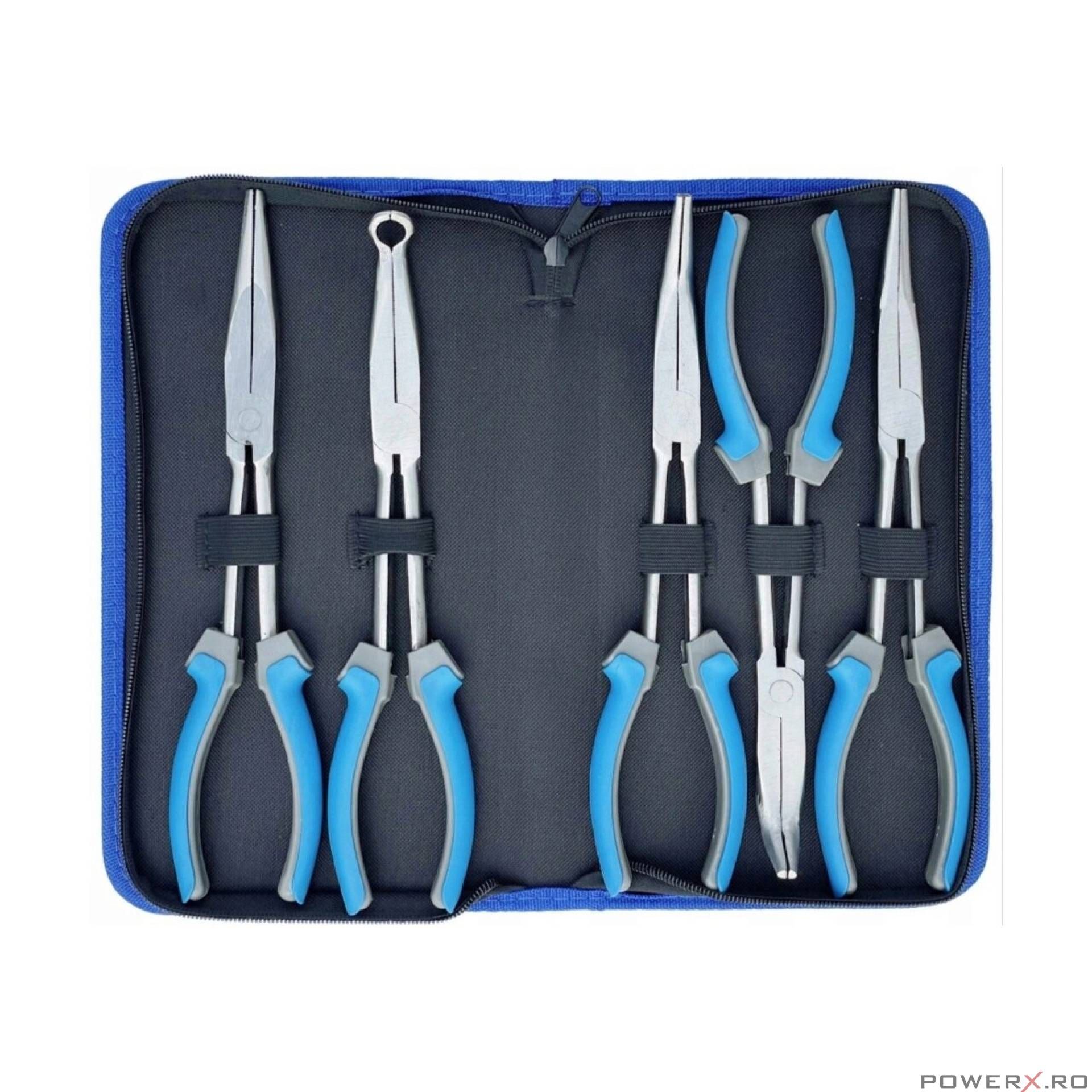 Set clesti cu varf lung 280mm 5 piese Silver
