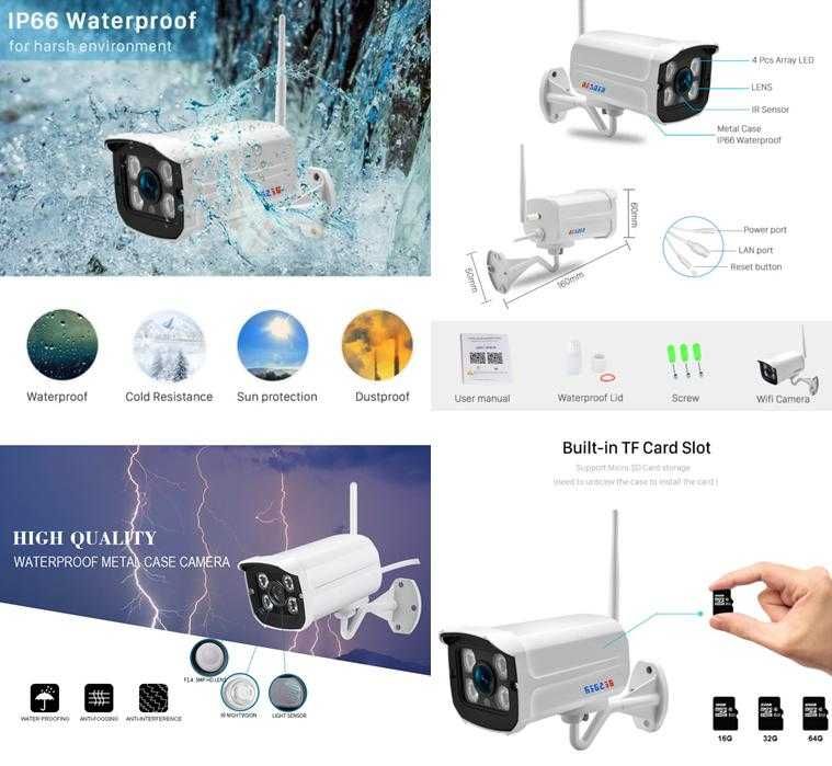 Бебефон Метална Водоустойчива Безжична IP Камера Смартфон Наблюдение