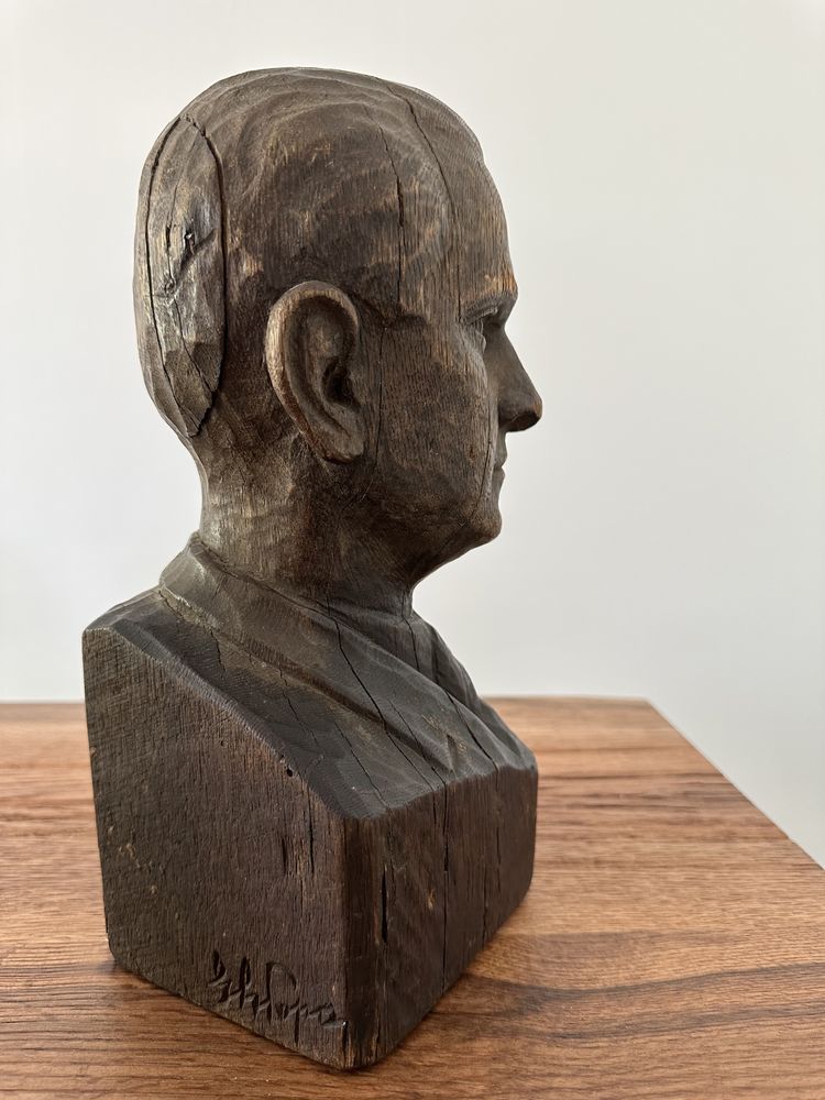 Bust busturi lemn sculptate manual colectie antichitati