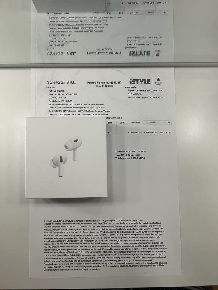 AirPods Pro 2-detin factura