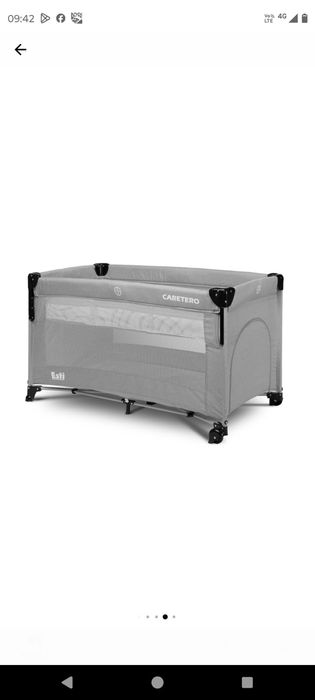 Pătuț demontabil gri pentru copii