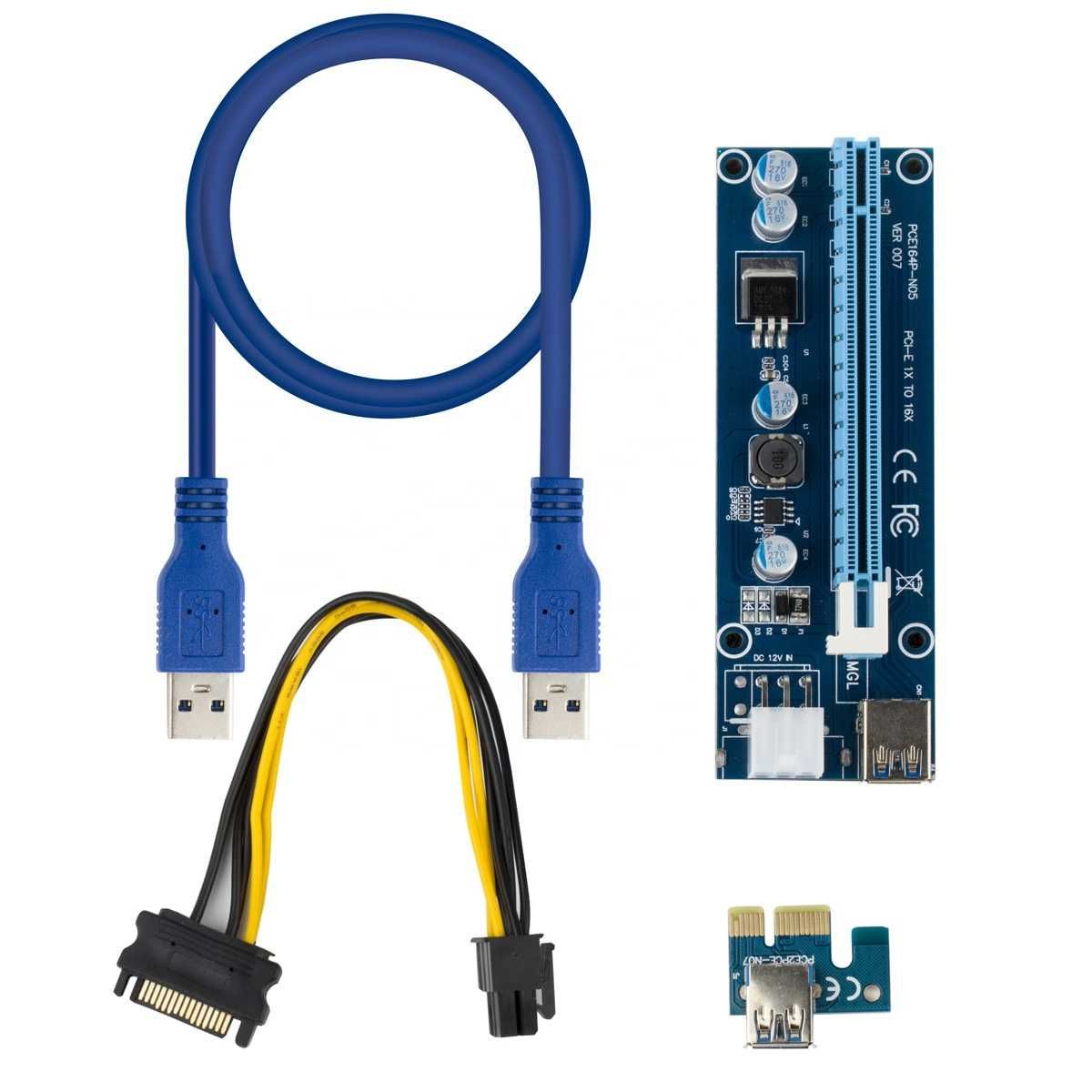 Адаптер/ Екстендър/ Riser Card PCI-E 1X to 16X VER 007 (PCE164P-N07)