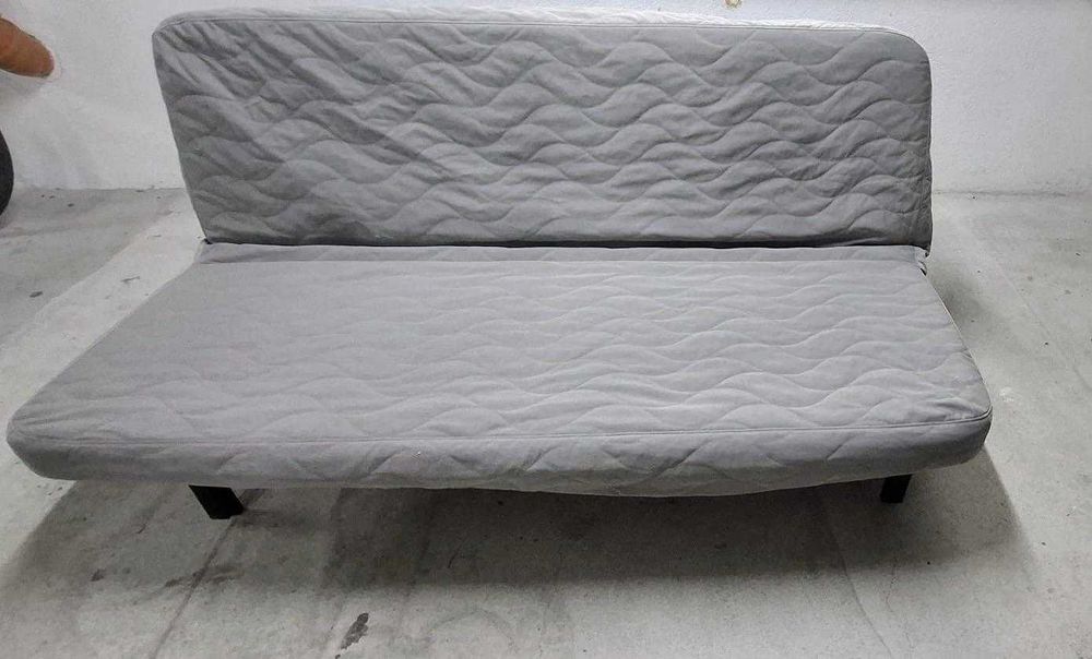 Canapea extensibilă 3 locuri, saltea spumă/Knisa gri/bej