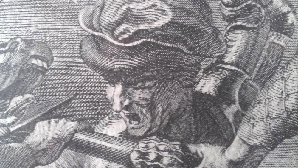Картина Гравюра от 17 век ОРИГИНАЛ. Нещо УНИКАЛНО ! Чети описанието