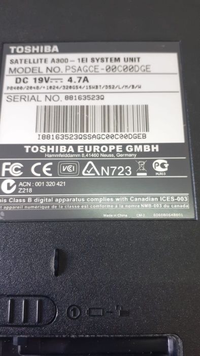 Display Toshiba Satellite a300
