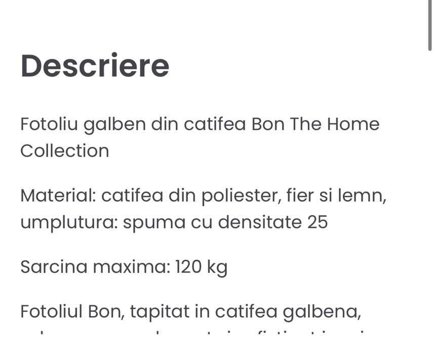 Fotoliu lounge galben din catifea Bon The Home Collection