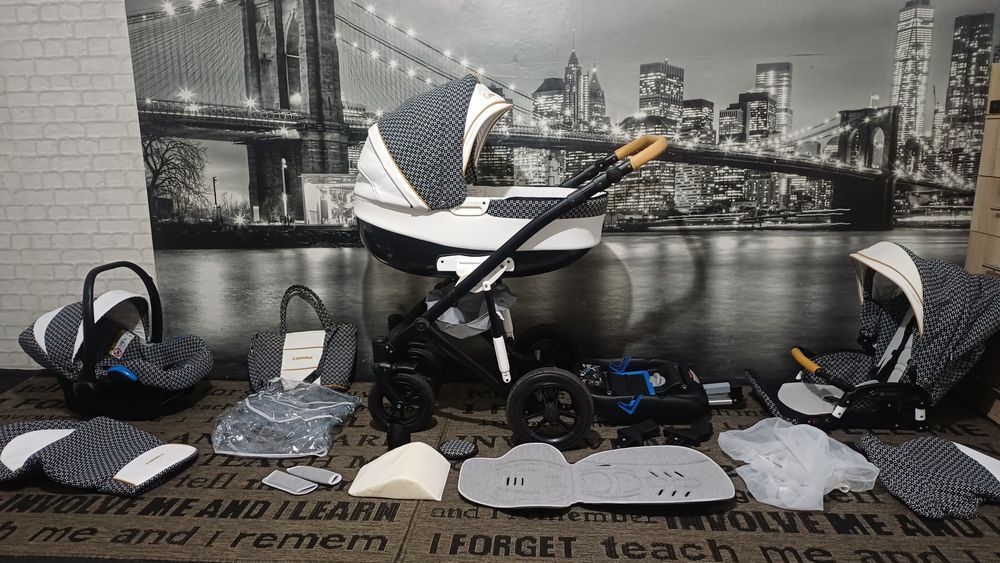 Cărucior/căruț copii 3 în 1 sport+landou+scaun auto(scoică)Testat ADAC