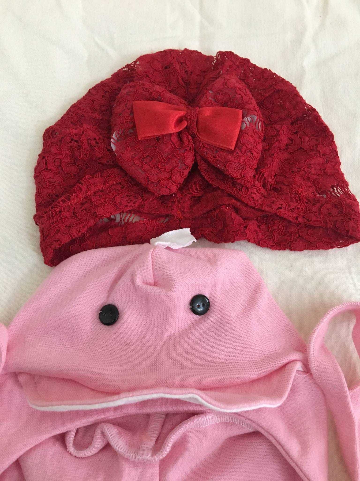 set caciula si turban fetita 9-12 luni