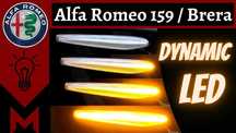 Кристални супер ярки LED Динамични  мигачи за Alfa Romeo 159 + подарък
