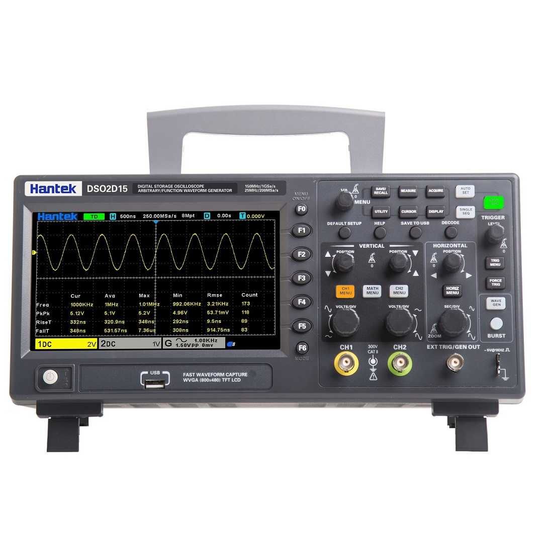 Осциллограф HANTEK DSO2D15, 2_х канальный, 150МГц, новый, в упаковке.
