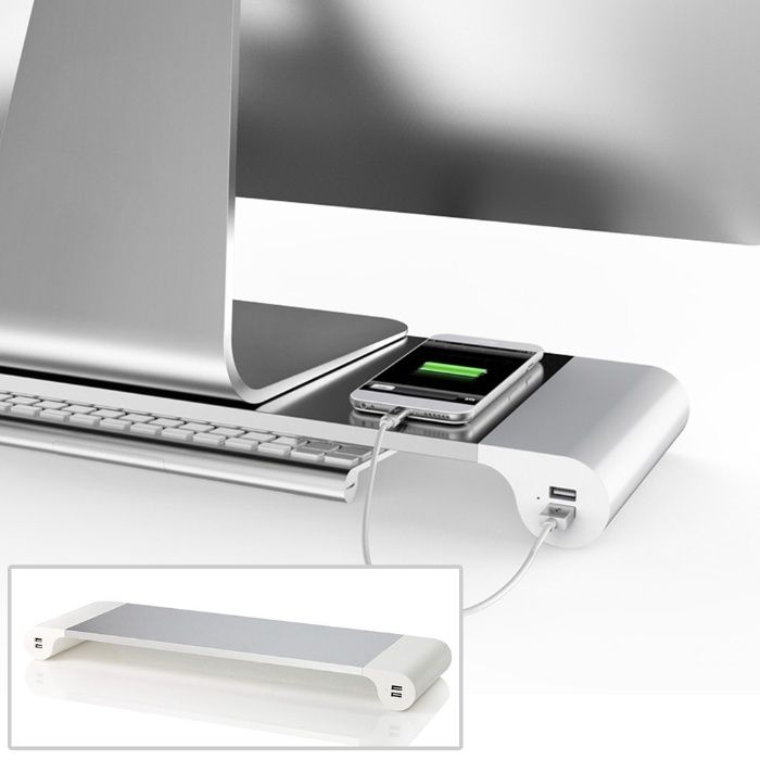 Алуминиева Apple iMac Стойка + Зарядни USB HUB Устройства за работ