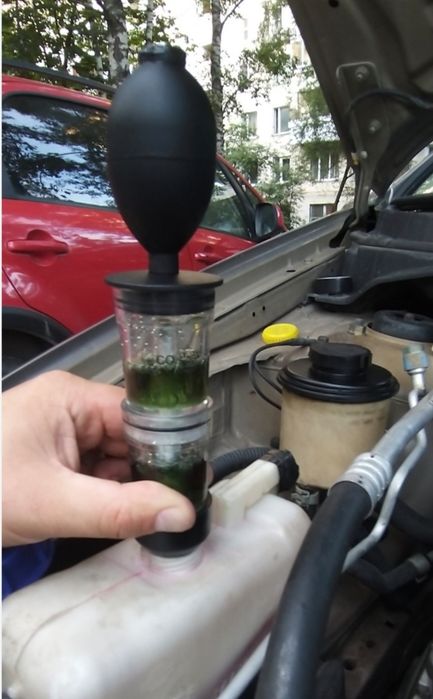 Проверка прокладки гбц индикаторной жидкостью СО2 и системы охлаждения