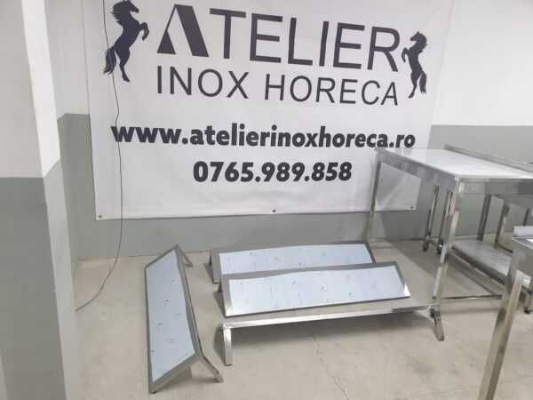 Polita inox de perete 1400x300mm cu 2 prinderi