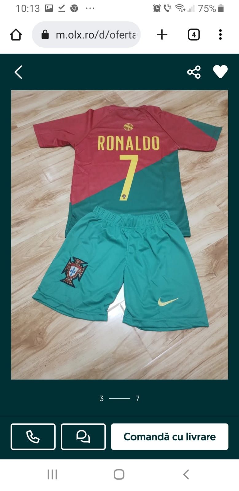Echipament fotbal copii 5-14 ani . Model nou portugalia -ronaldo !