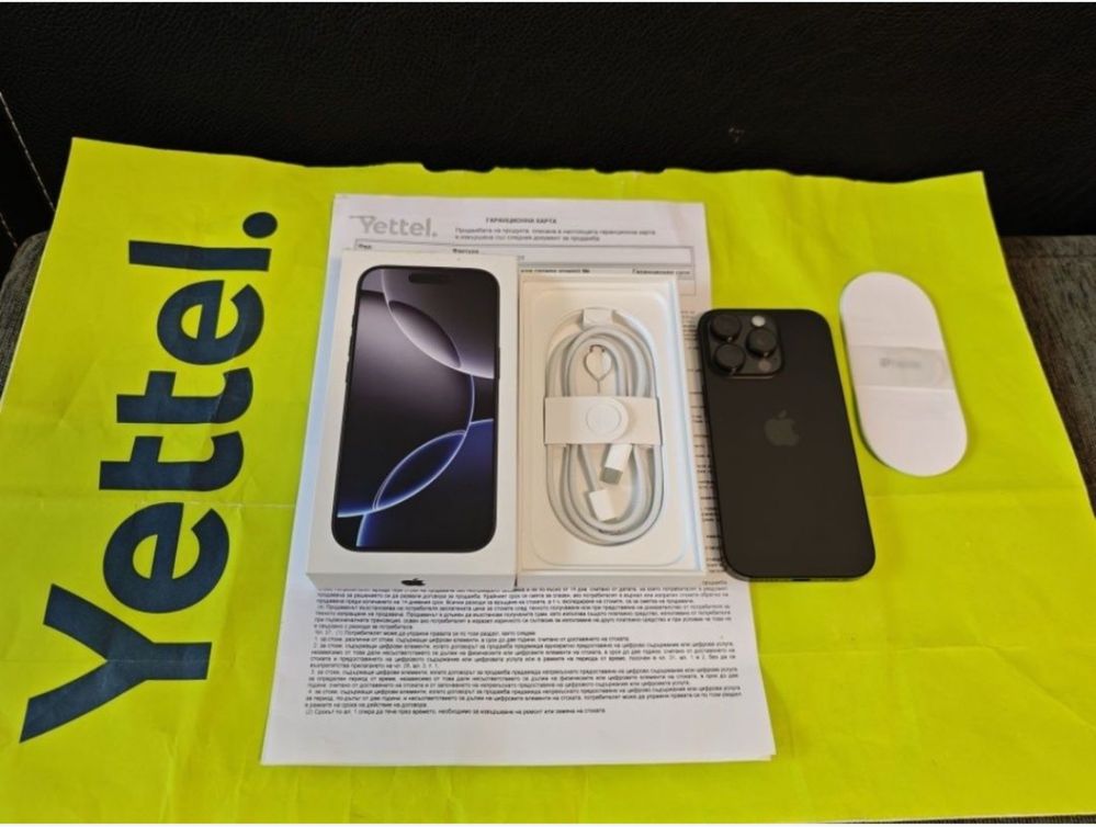 КАТО НОВ 128GB iPhone 16 Pro Yettel Гаранция 3г. - 2028 Black / Чер