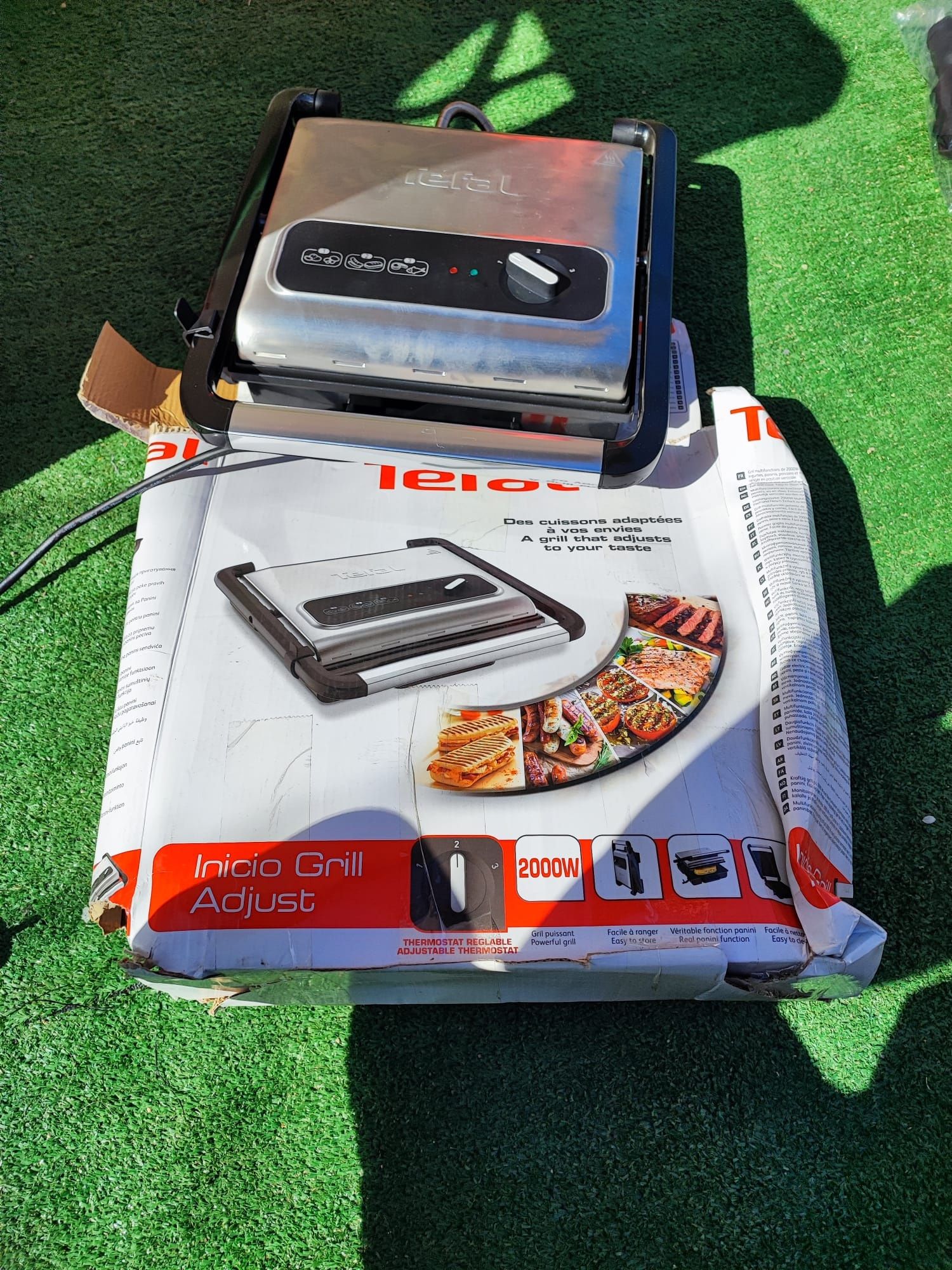 Gratar electric Tefal Inicio GC242D, 2000W, 3 nivele, termostat, multi