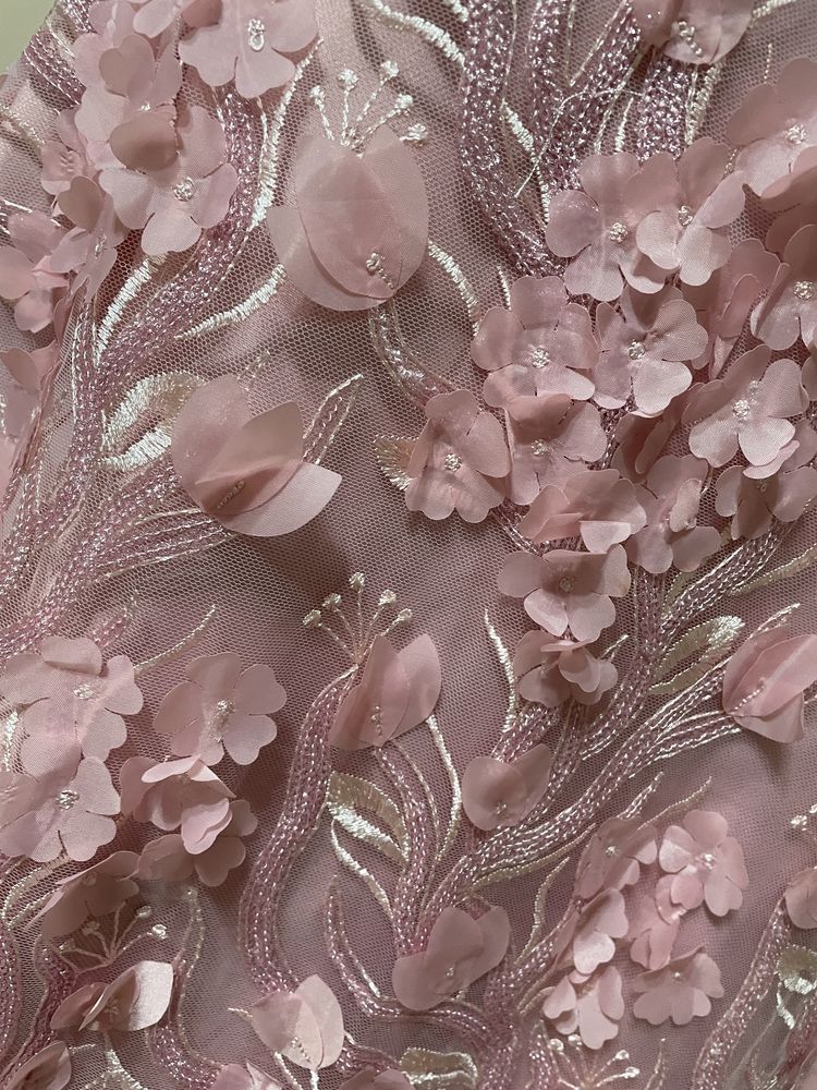 Rochie lunga tip sirena roz pudra