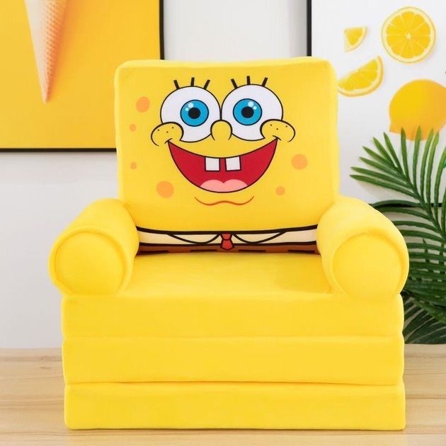 Голям Плюшен разтегателен фотьойл-легло Спондж Боб 120см Sponge Bob