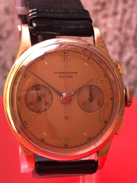 Златен хронограф мъжки ръчен часовник от 1950г.