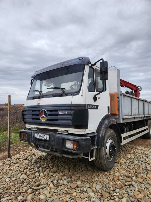 Mercedes 1824 cu hiab ,macara atlas