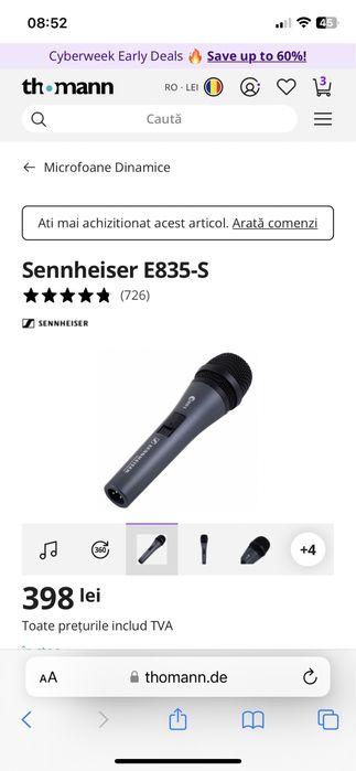 Microfon Sennheiser E835-S