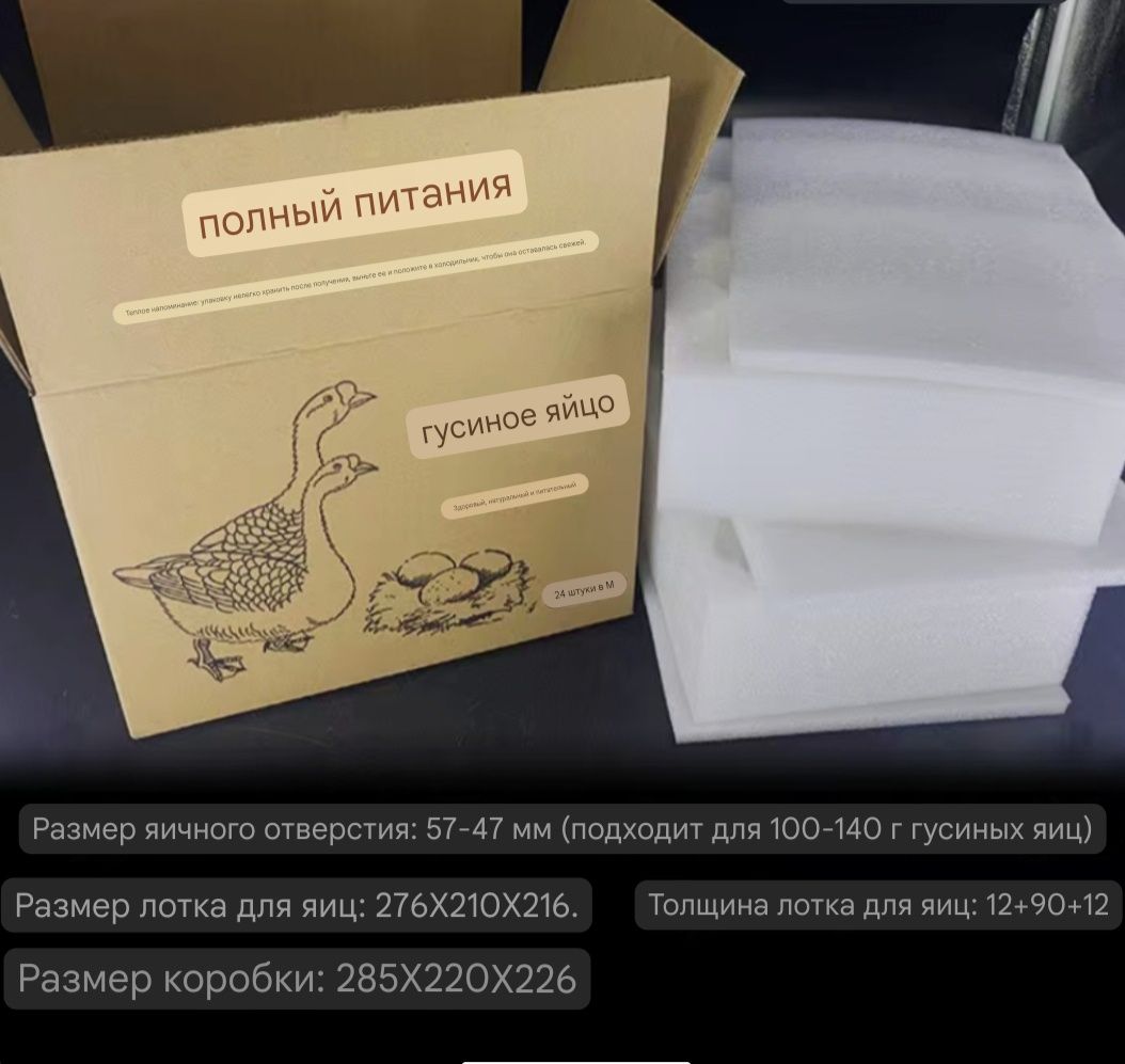 Коробка противоударная для перевозки гусиных инкубационных яиц