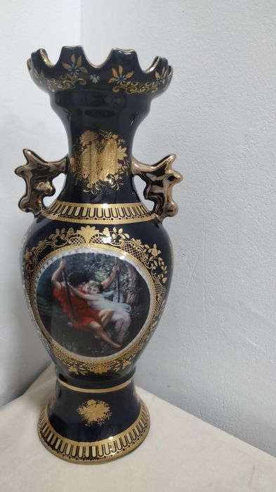 Vaza vintage cobalt aurit