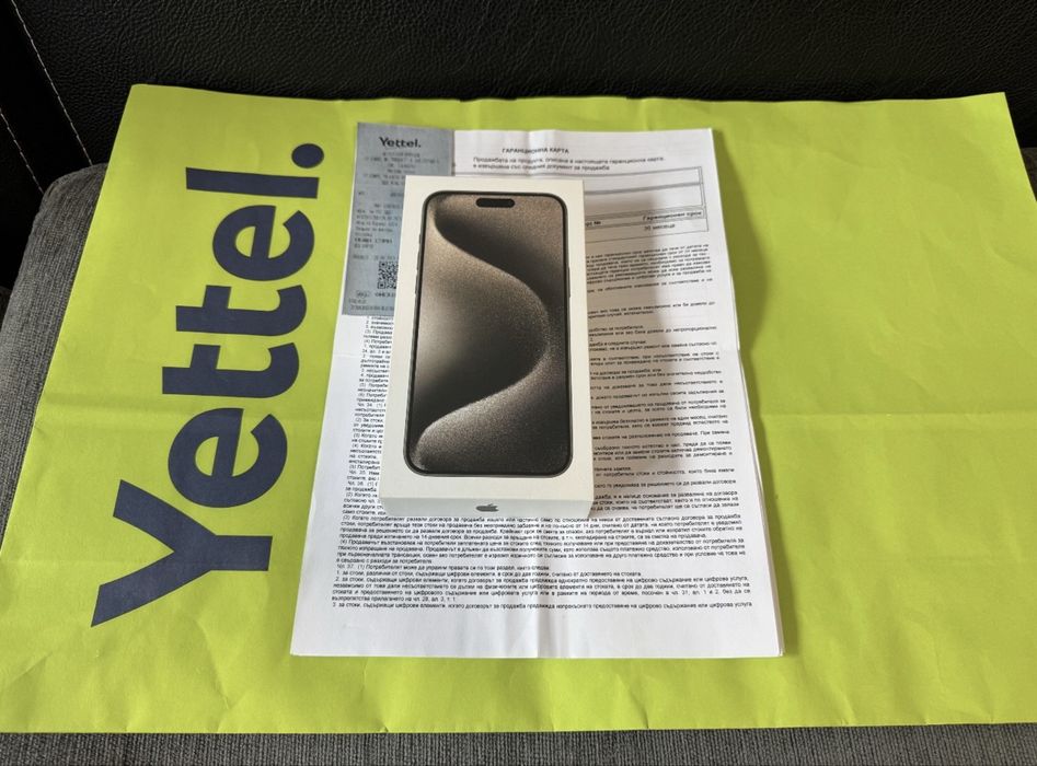 КАТО НОВ 256GB iPhone 15 Pro Max Yettel Гаранция 2026г. Natural