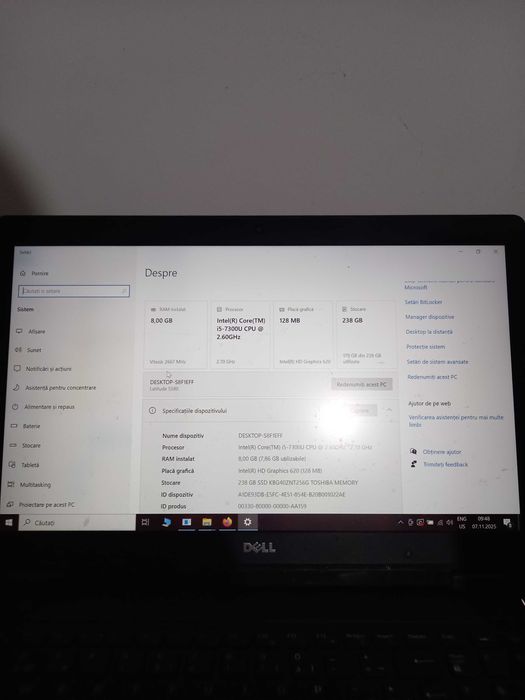 Laptop Dell , bateria functioneaza 120 minute daca curentul este oprit