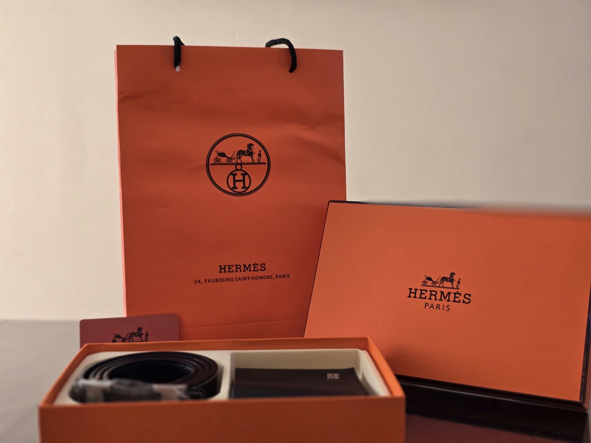 Комплект колан ш портфейл Hermes.