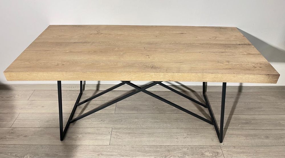 5 Buc. Masă 175X80 cm, Structură Metalică Solidă
