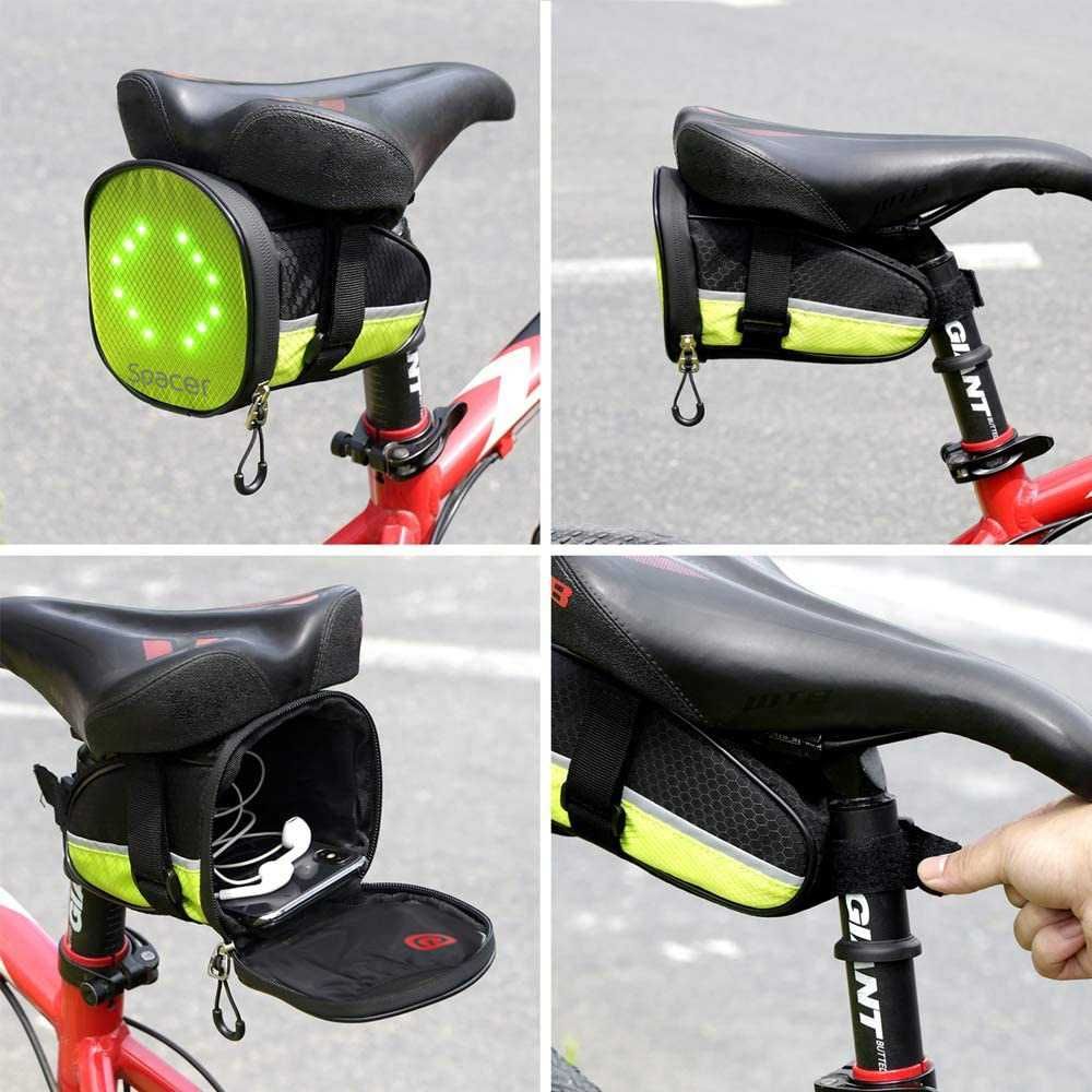 Geanta Bicicleta cu Semnalizare LED Borseta Bicicleta Semnalizare LED