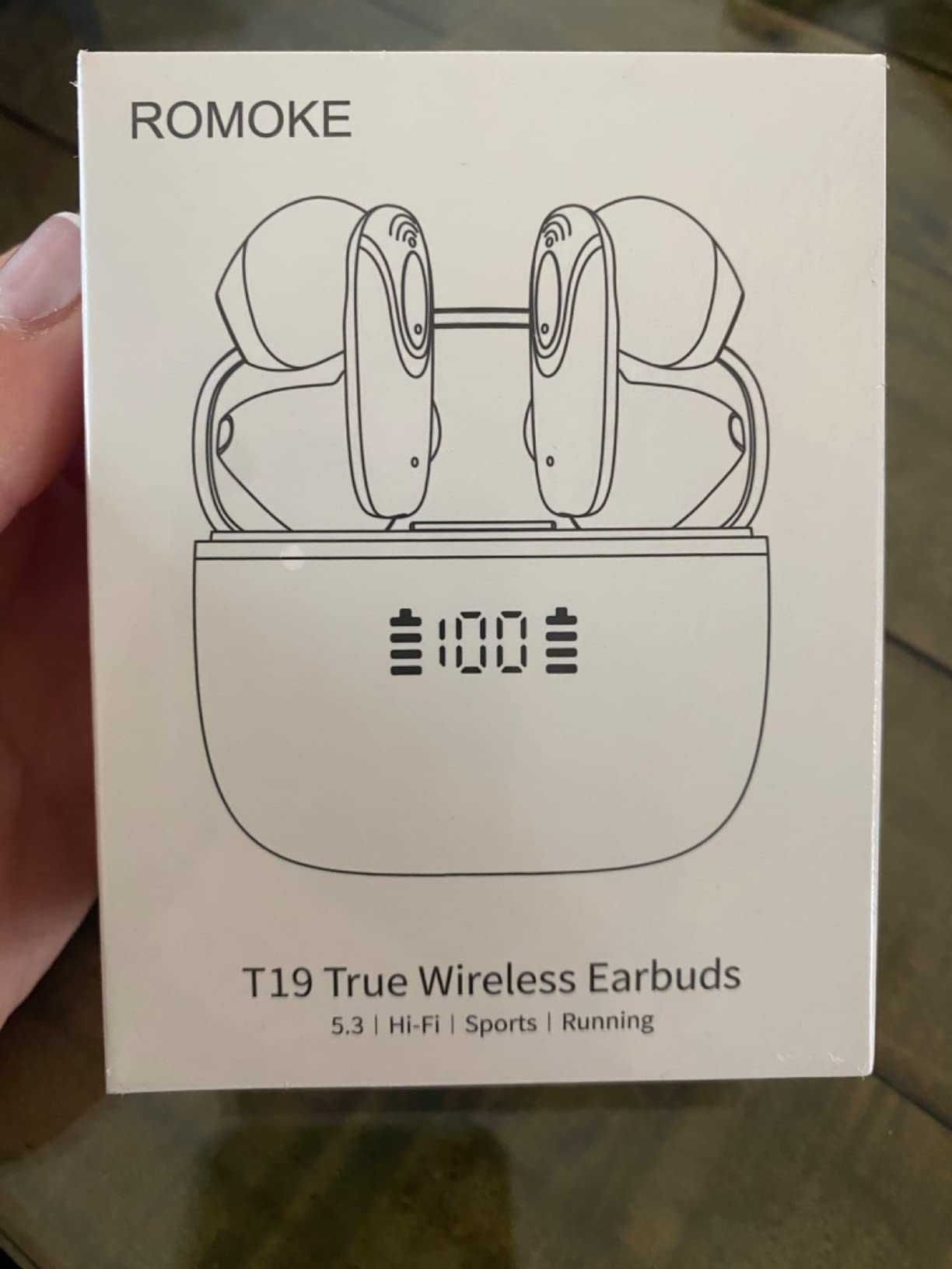 Безжични слушалки Bluetooth 5.3, 4 ENC микрофона, бели, T19