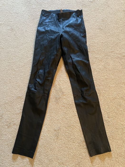 Pantaloni  colanti/ piele naturala strech S