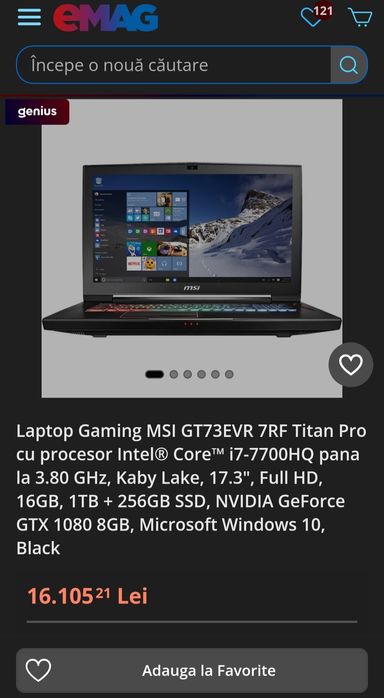 Laptop Gaming MSI GT73VR 7RF Titan Pro 17.3", GeForce GTX 1080, 32GB