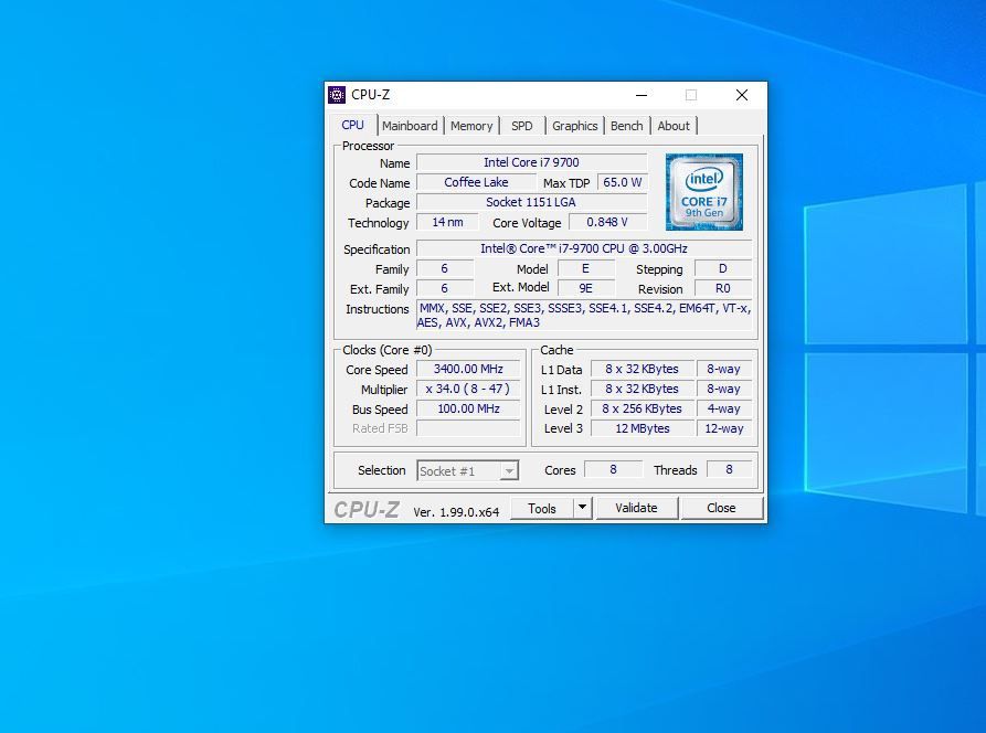 Procesor socket 1151v2  Intel Coffee Lake, Core i7 9700 3.0GHz