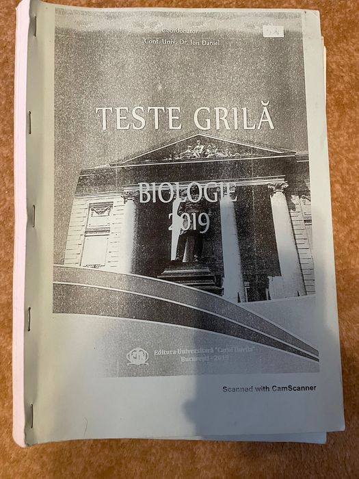 Carti de teste admitere medicina materia Biologie