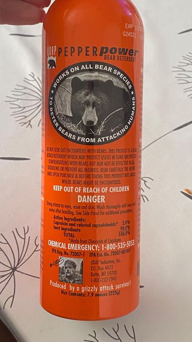 Spray autoaparare UDAP împotriva urșilor, made in USA, 225gr