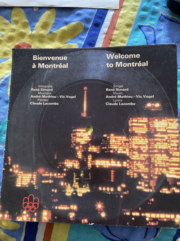 Carte postala tip vedere, disc cu imnul olimpic al olimpiadei Montreal