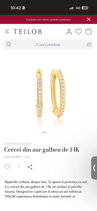 Cercei aur galben 14k teilor