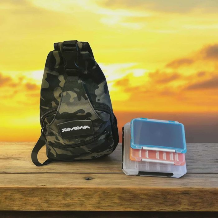 Рибарска чанта за спининг и мухарски риболов с включени 3 кутии. Daiwa