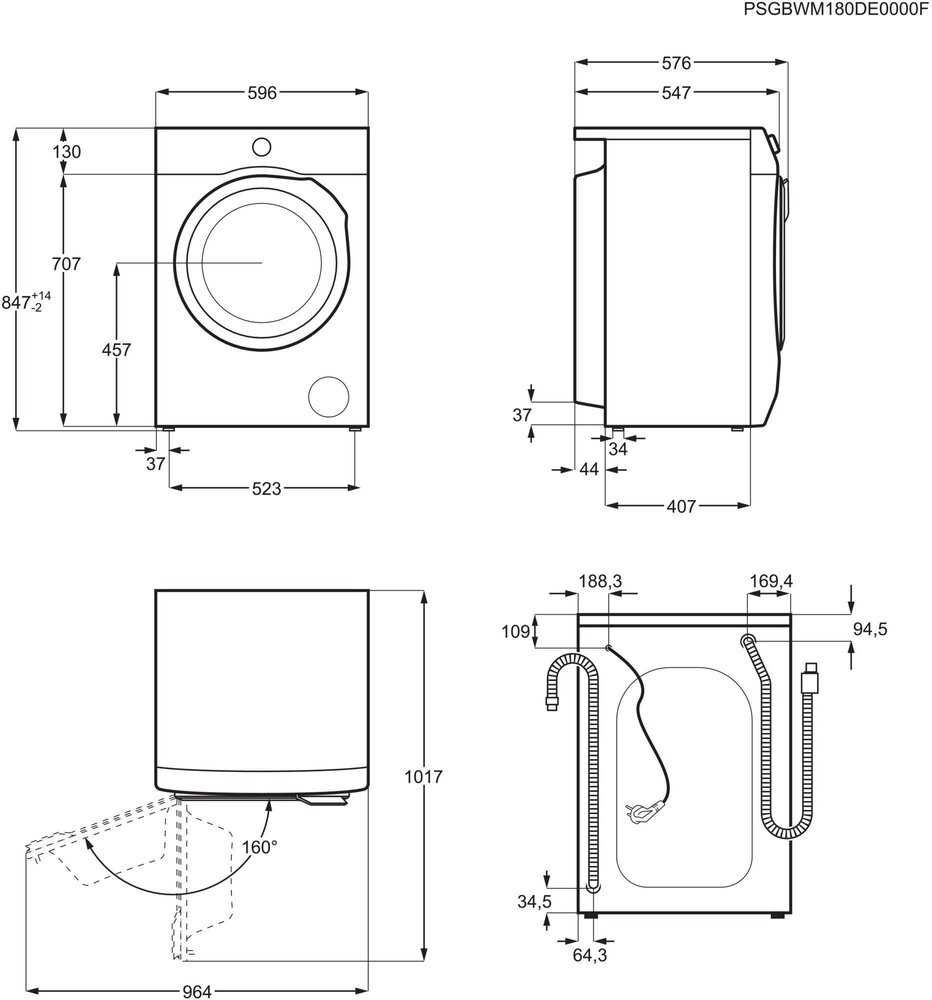 Пералня предно зареждане AEG L6FBA51680, 8кг