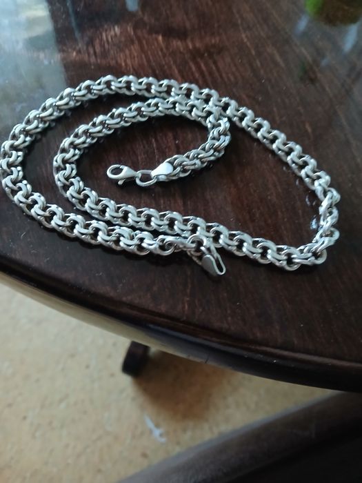 Цепь серебрянная, плетение Бисмарк