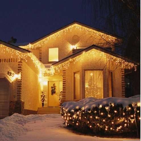Топло бели Мигащи Декоративни Лампи 3 х 60см Коледна декорация