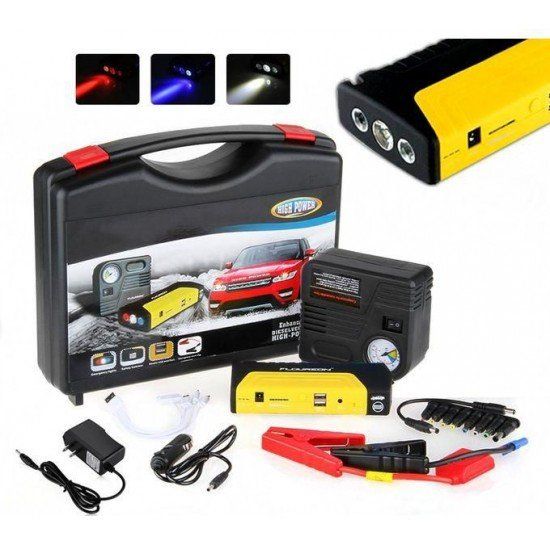 Стартерно устройство №3426 с компресор за гуми и фенер 3 в 1