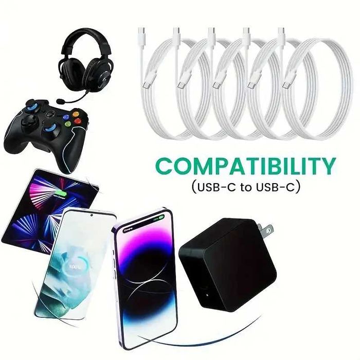 LAIHONEN* USB-C/USB-C PC захранващи кабели 5 и 10 броя в пакет PD-80W!