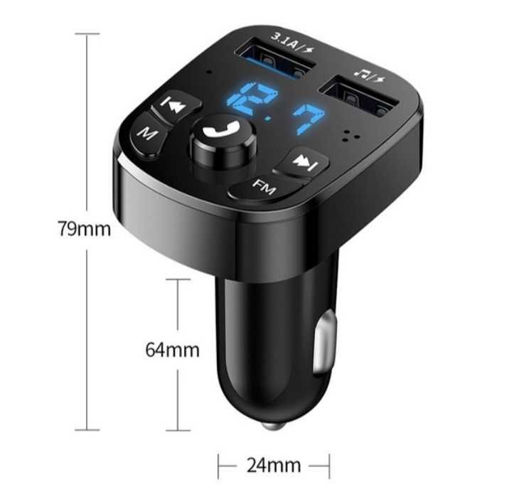 FM Трансмитер S2 Bluetooth, MP3 player, USB- А-3317